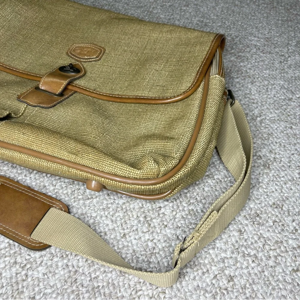 Jaguar California canvas and leather messenger bag